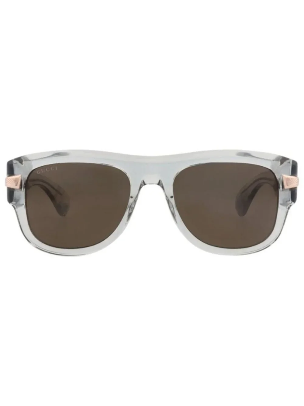 New Gucci Mens Square/Rectangle Grey Grey Brown Fashion Designer Sunglasses